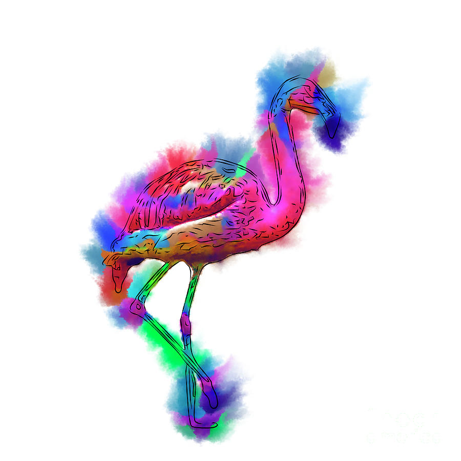 Prancing Flamingo Digital Art by Kirt Tisdale
