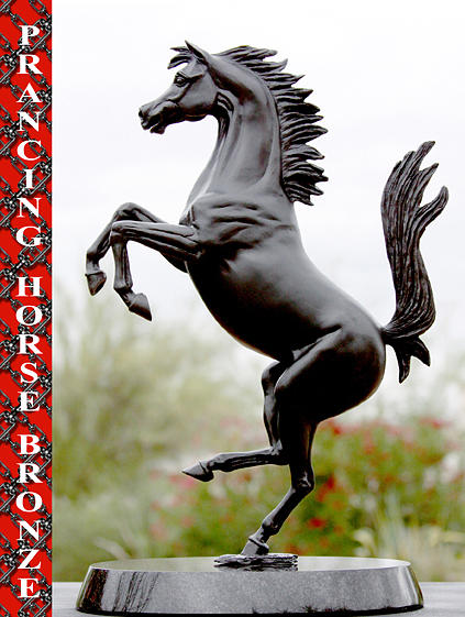 Prancing Horse Bronze Sculpture Sculpture by J Anne Butler