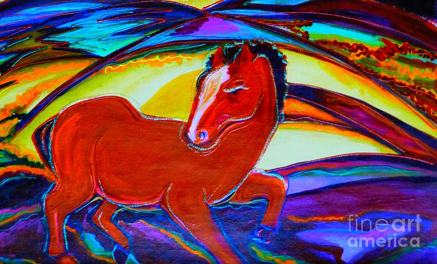 Prancing on Painting by Barbara Leigh Art