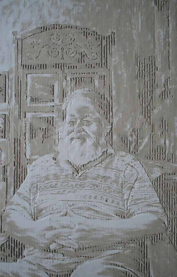 Portret Drawing - Prasadam in zijn atelier by Dragan Despotovic