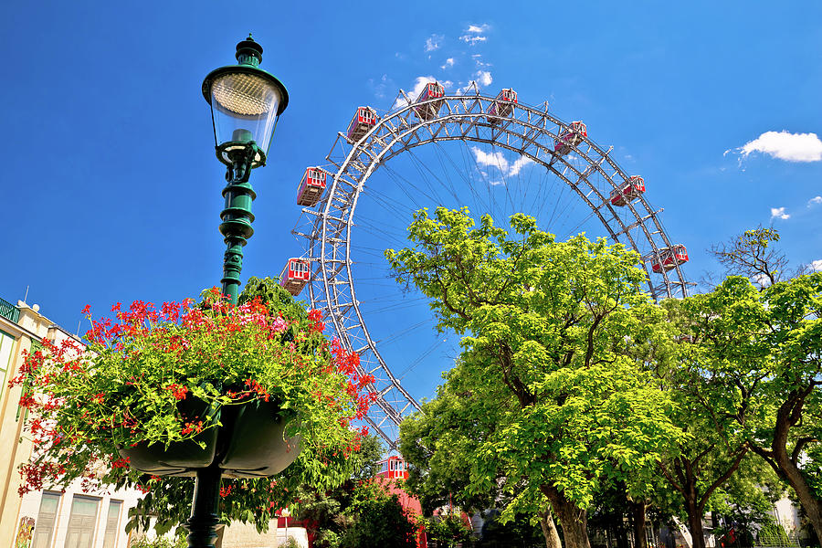Prater Riesenrad gianf Ferris wheel in Vienna view Photograph by Brch Photography