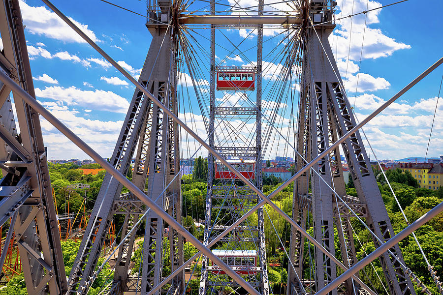 Prater Riesenrad giant Ferris wheel in Vienna view Photograph by Brch Photography
