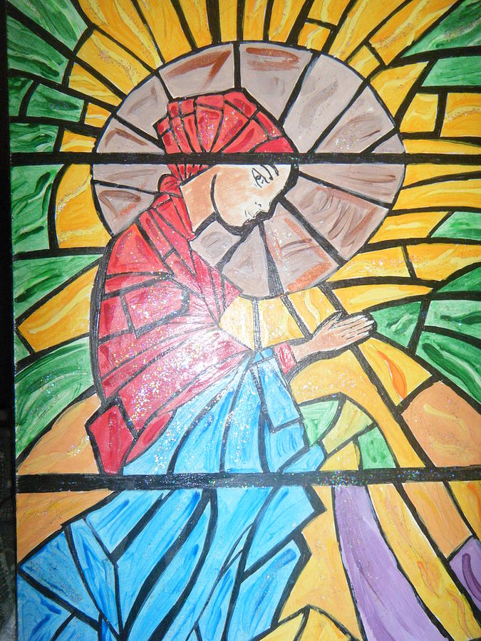 Religious Icon Painting - Pray by Demetria Kelley