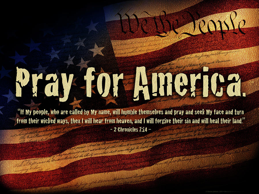 Pray for America Mixed Media by Shevon Johnson