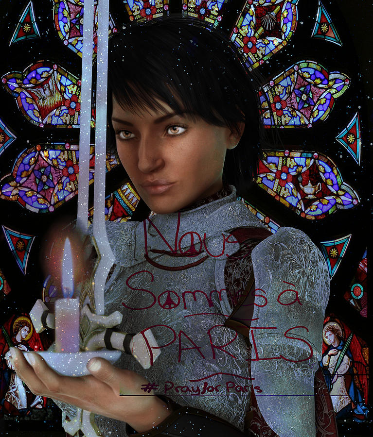 Pray for France Joan of Arc Painting by Suzanne Silvir