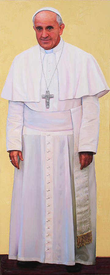 Pray for Me portrait of Pope Francis Painting by Richard Barone