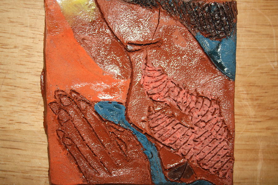 Prayer 12 - Tile Ceramic Art by Gloria Ssali