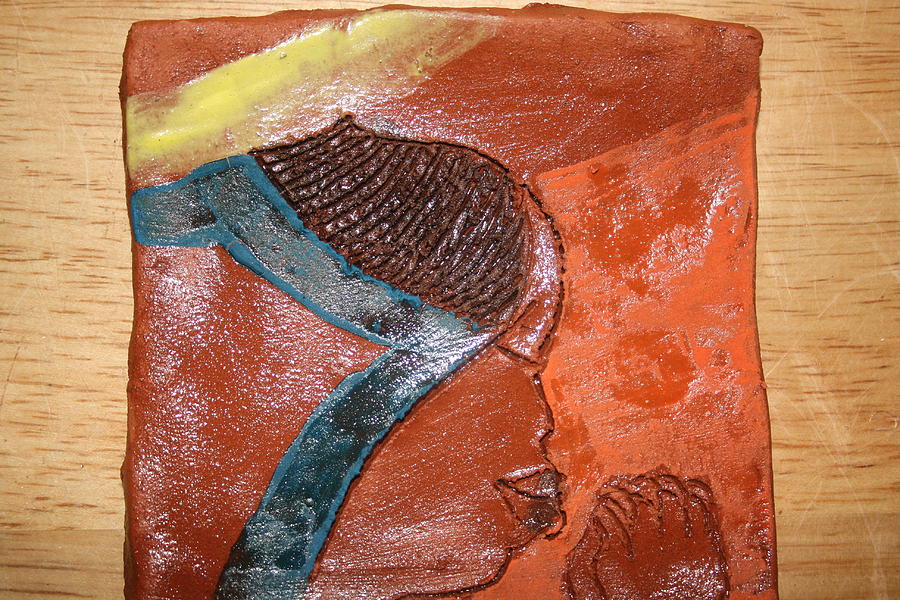 Prayer 17 - Tile Ceramic Art by Gloria Ssali