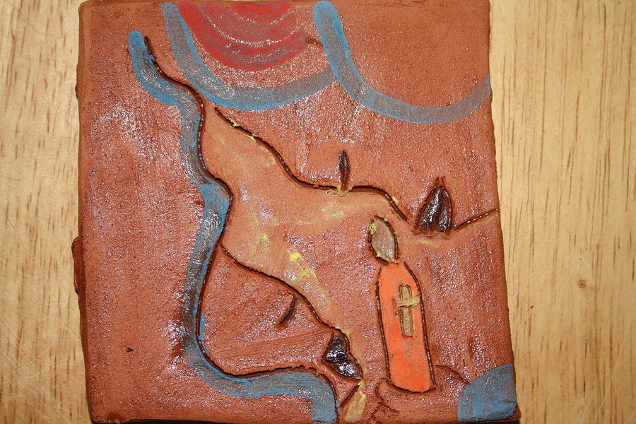 Prayer 27 - Tile Ceramic Art by Gloria Ssali