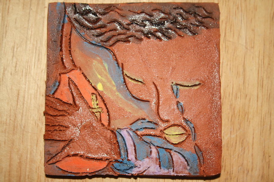 Prayer 28 - Tile Ceramic Art by Gloria Ssali
