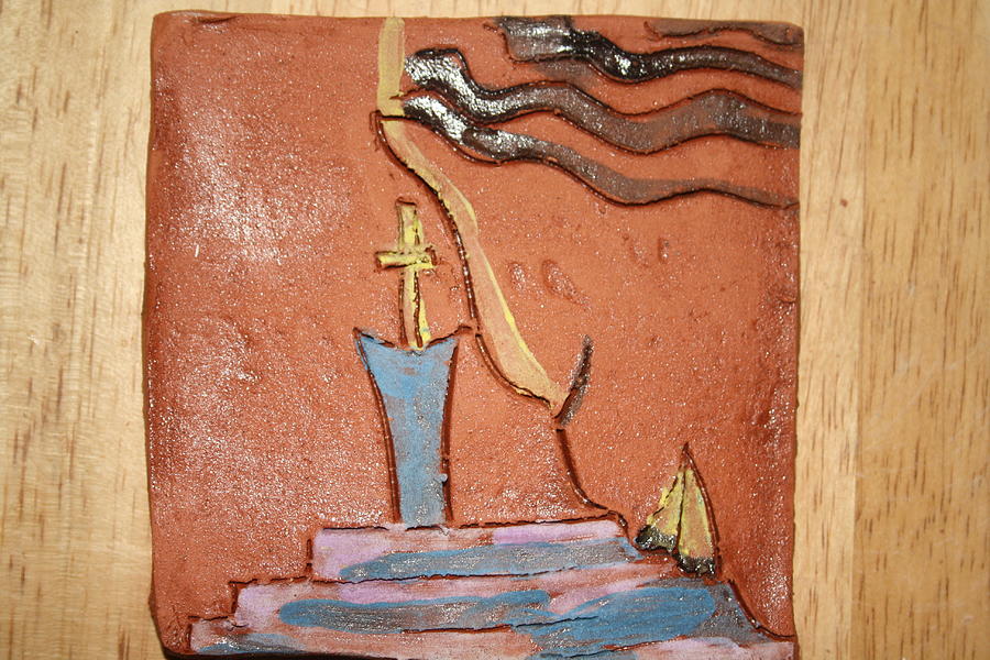 Prayer 34 - Tile Ceramic Art by Gloria Ssali