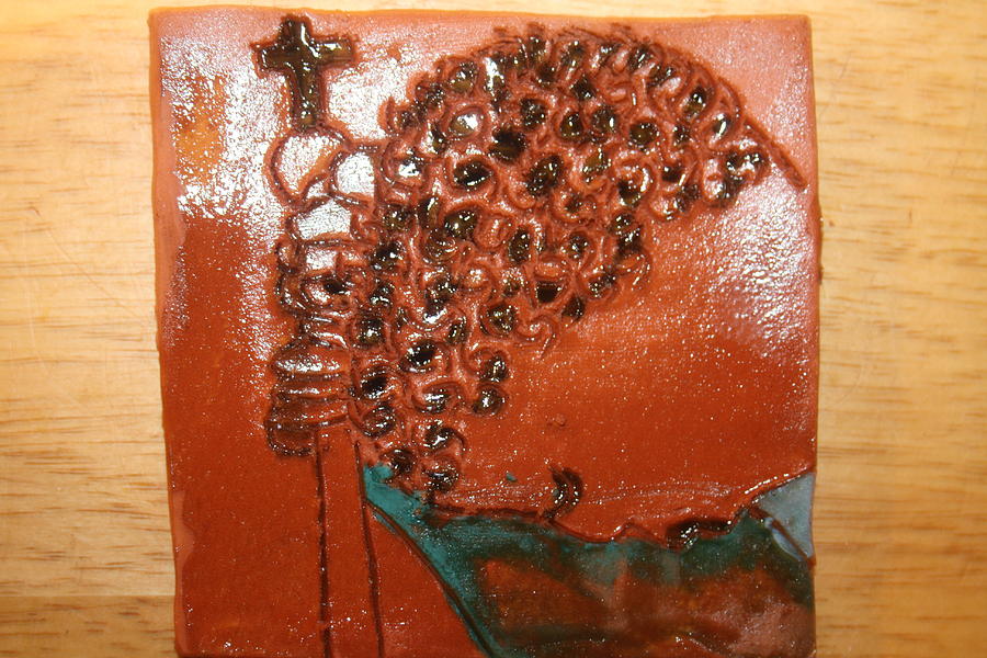 Prayer 38 - Tile Ceramic Art by Gloria Ssali