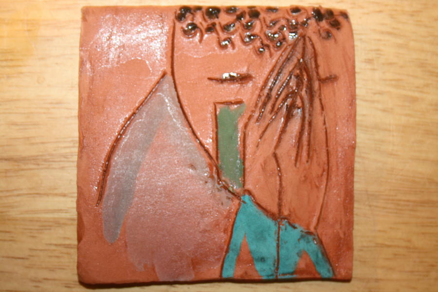 Prayer 39 - Tile Ceramic Art by Gloria Ssali