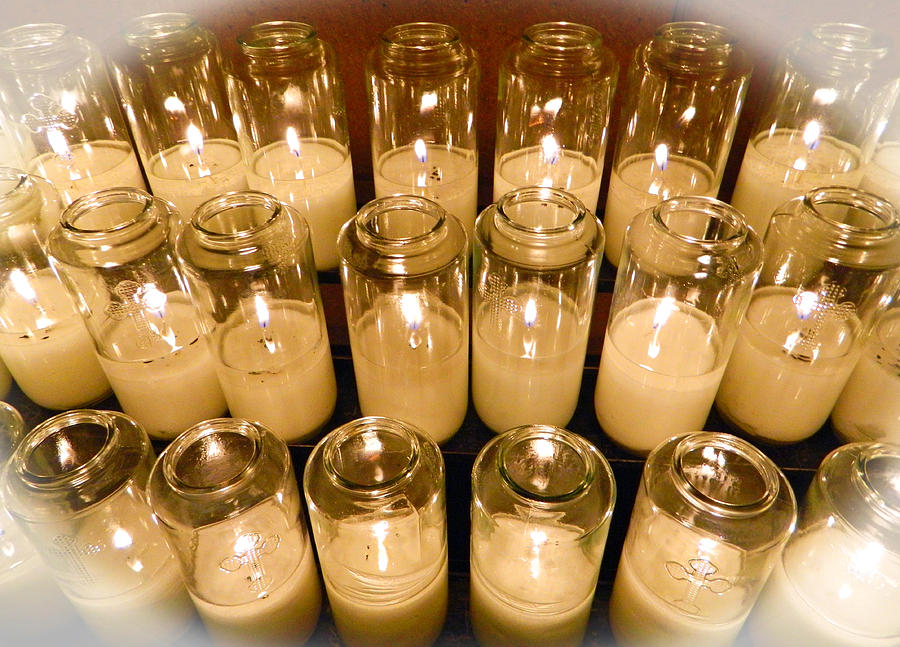 Prayer Candles - A Special Prayer for Pope Francis Safe Travels Photograph by Emmy Marie  Vickers