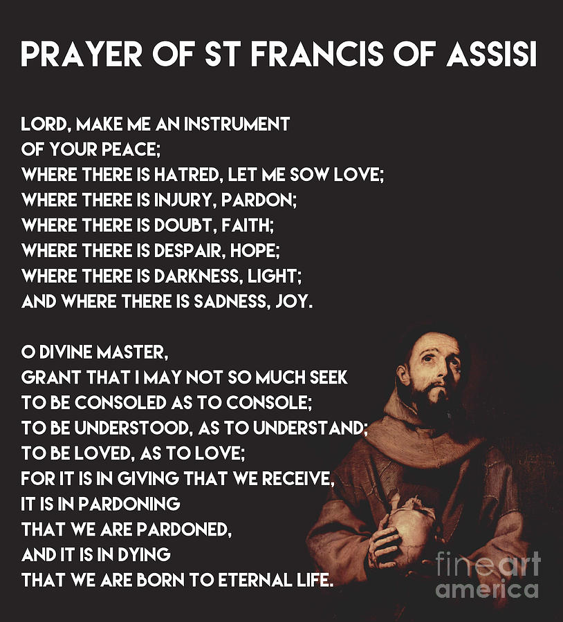Prayer Of St Francis of Assisi Painting by Celestial Images