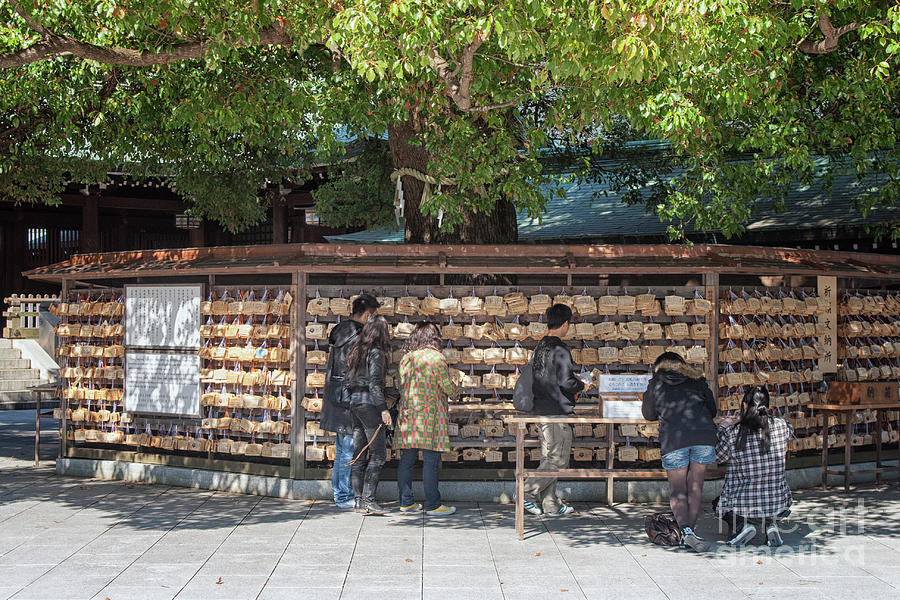 Prayer tablets at the Shinto shrine in Tokyo Photograph by Patricia Hofmeester