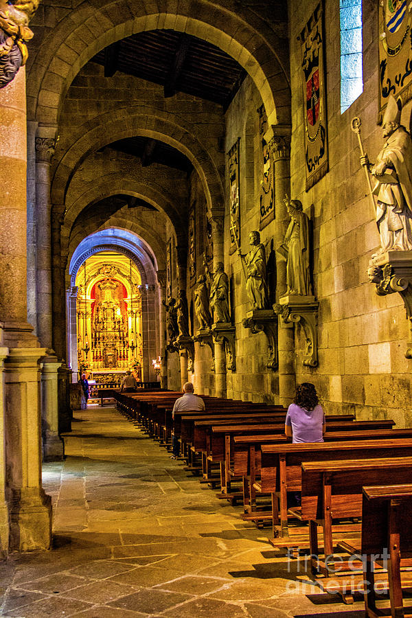 Portugal Photograph - Prayers in the Cathedral by Roberta Bragan