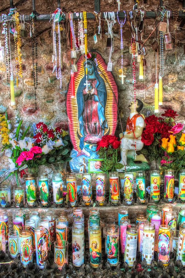 Candle Photograph - Prayers to Our Lady of Guadalupe Bright by Lanita Williams