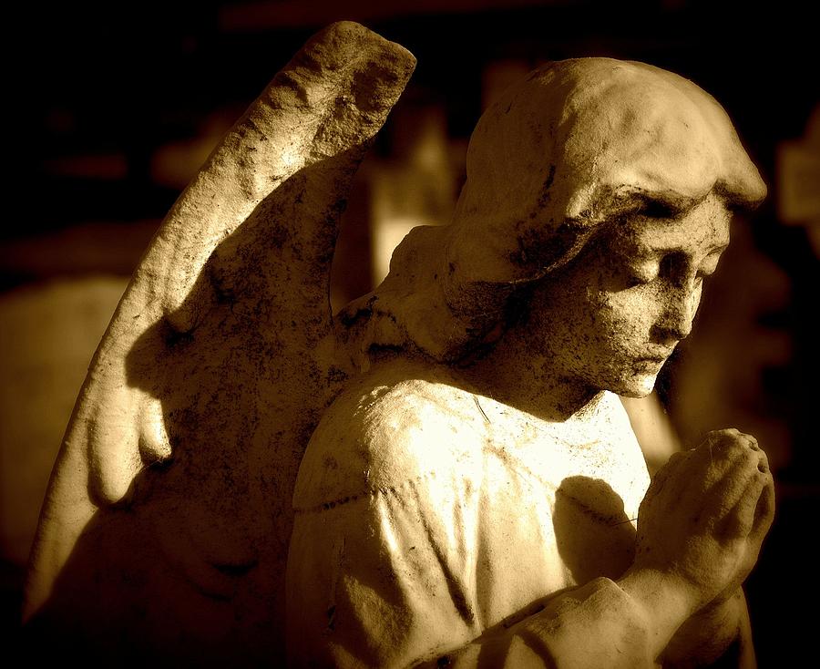 Praying Angel Photograph - Praying Angel by James DeFazio