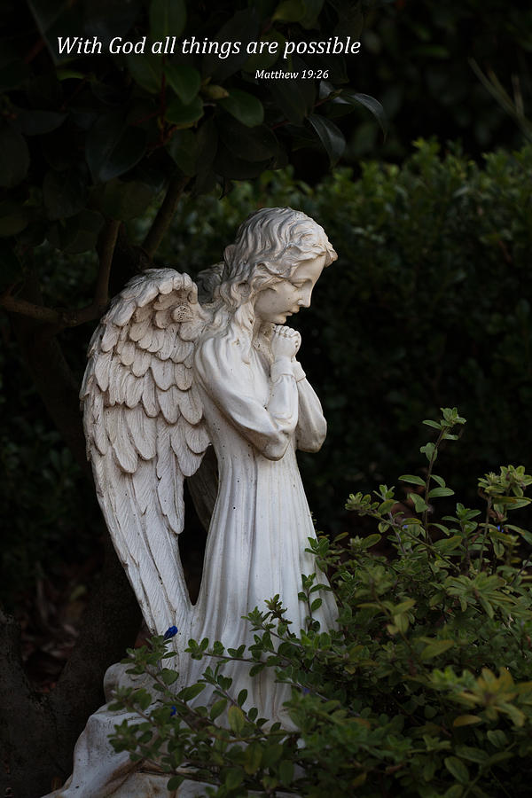 Praying Angel with Verse Photograph by Kathleen Scanlan