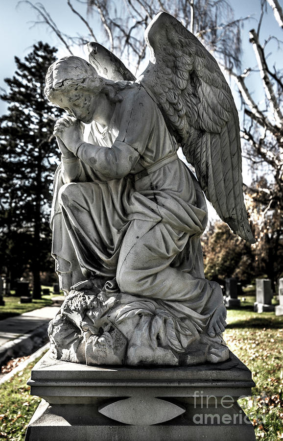 Praying Cemetery Angel  Photograph by Gary Whitton