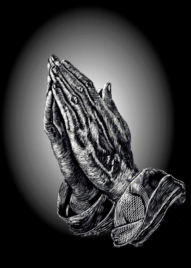 Praying Hands Painting by Ron Chambers