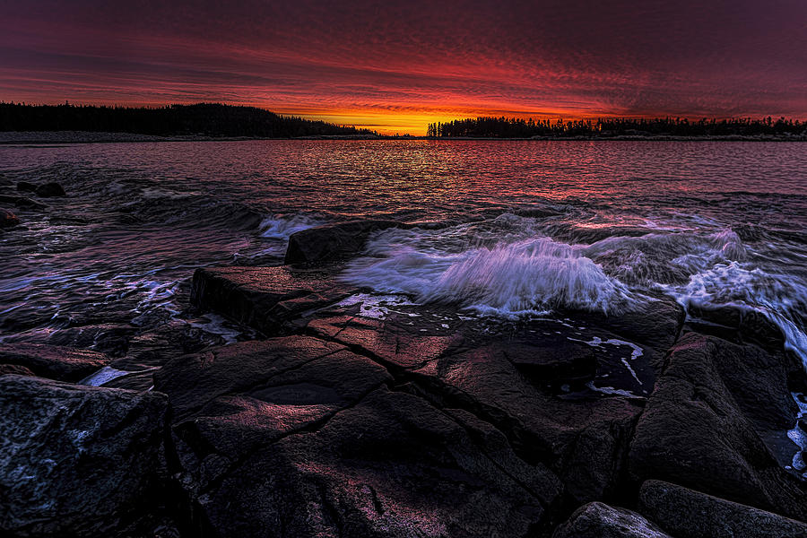 Pre Dawn Light At Schoodic Photograph by Marty Saccone