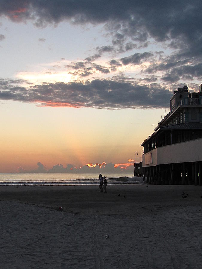 Pre-Sunrise on Daytona Beach Pier  004 Photograph by Christopher Mercer