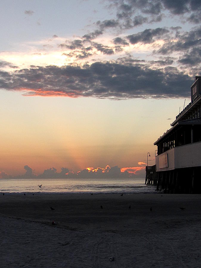 Pre-Sunrise on Daytona Beach Pier  005 Photograph by Christopher Mercer