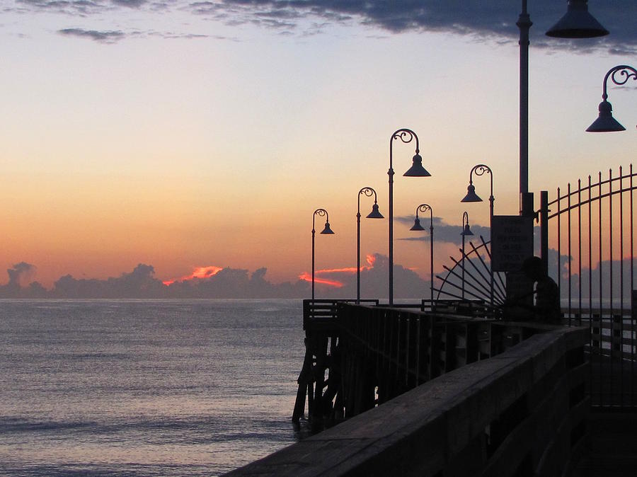 Pre-Sunrise on Daytona Beach Pier   Photograph by Christopher Mercer