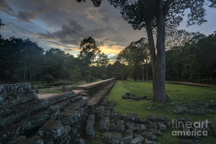 Preah Kanh Dramatic Sunset Photograph by Mike Reid