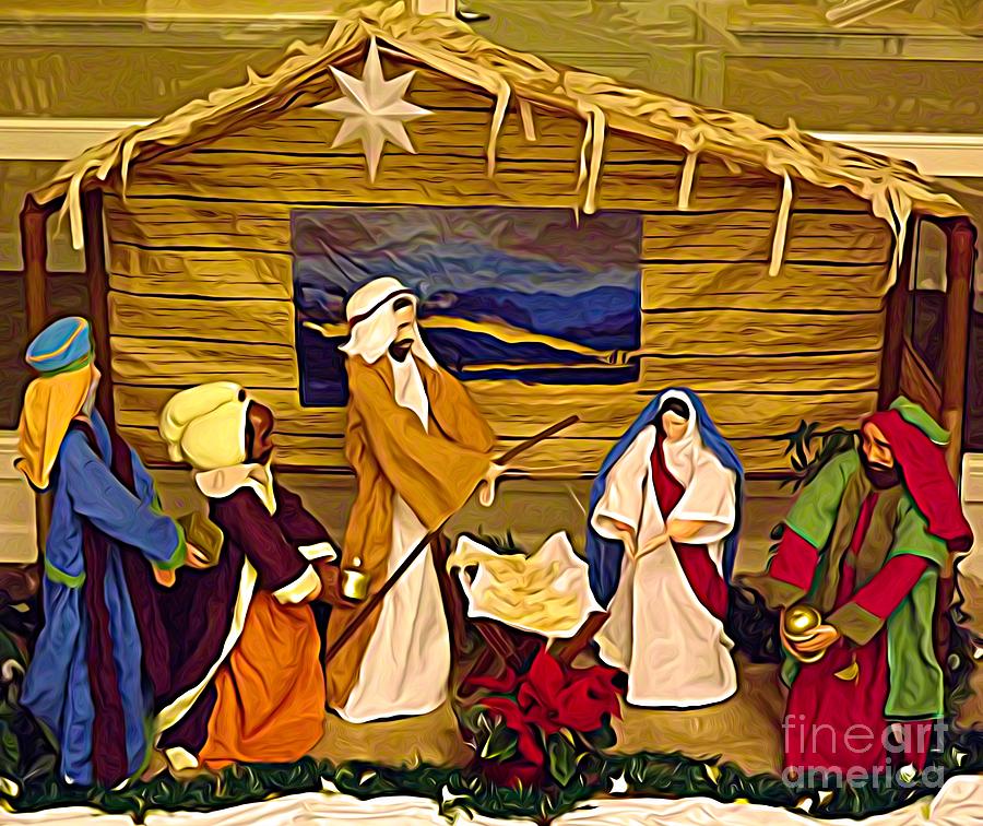 PreChristmas Nativity Scene Expressionist Effect Photograph by Rose Santuci-Sofranko