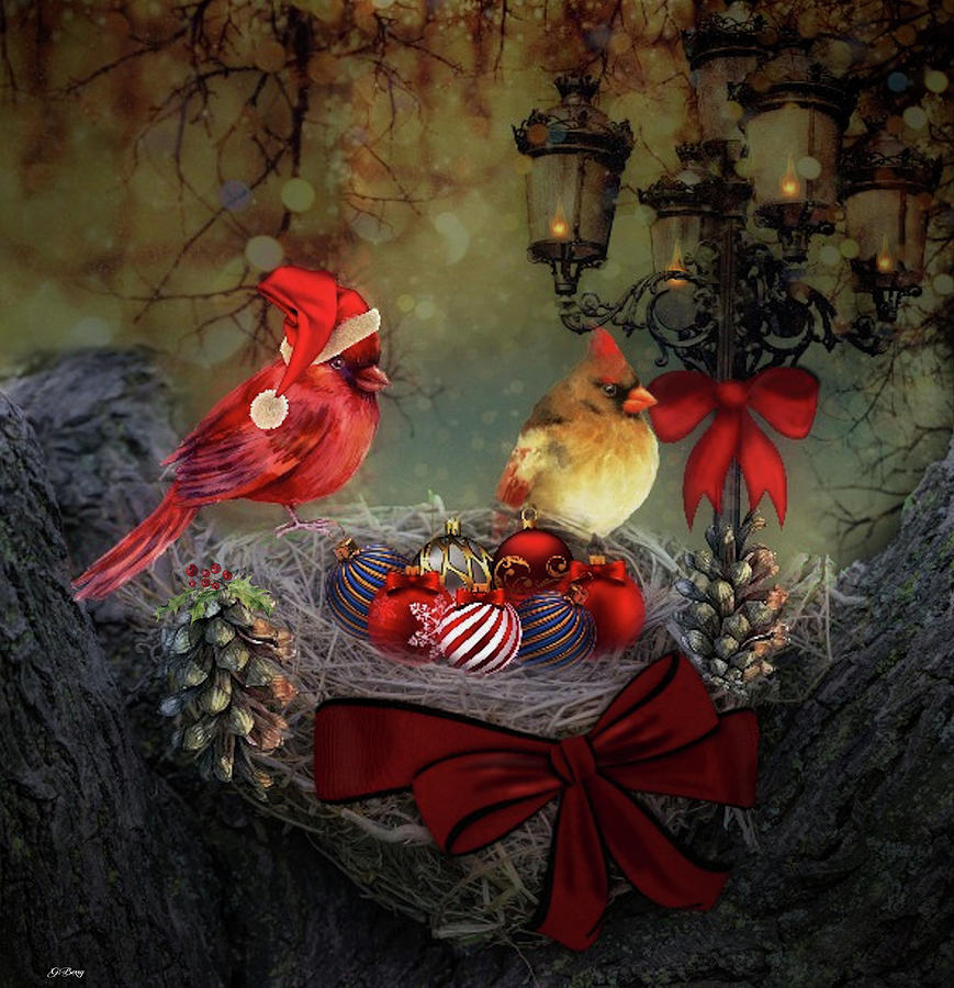 Cardinal Mixed Media - Precious Bundles Of Joy by Gayle Berry