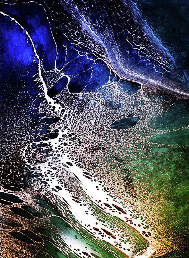 Sea Abstract Mixed Media - Precipice Of The Ocean Abstract by Georgiana Romanovna