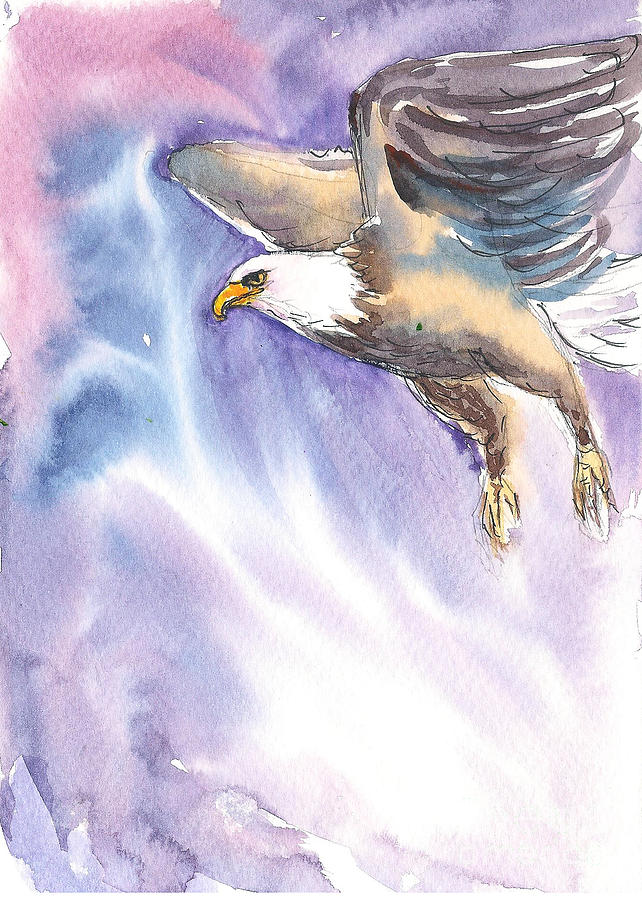 Predator in the skies Painting by Asha Sudhaker Shenoy