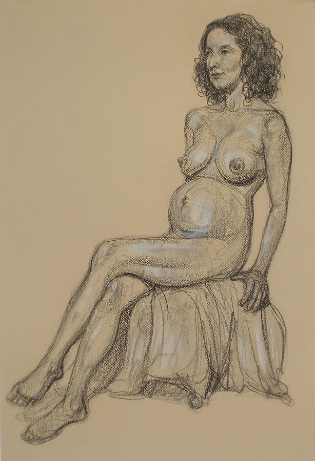 Pregnant Nude 1 Drawing by Donelli  DiMaria