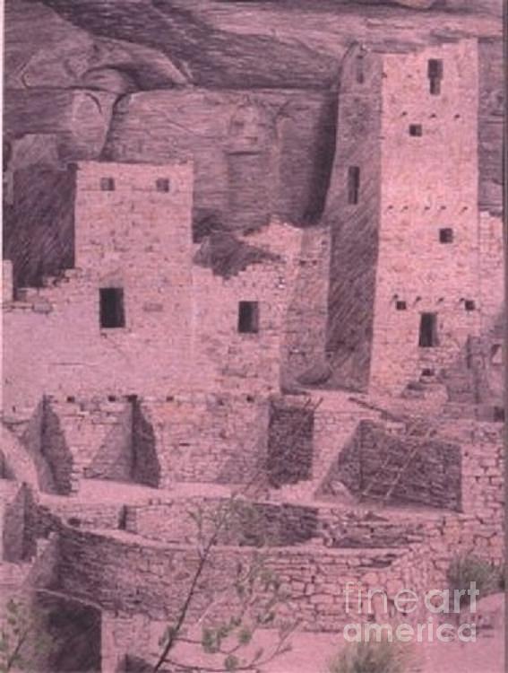 Kiva Drawing - Prehistoric Casino by Dan Hausel Kiva Drawing - Prehistoric Casino by Dan Hausel