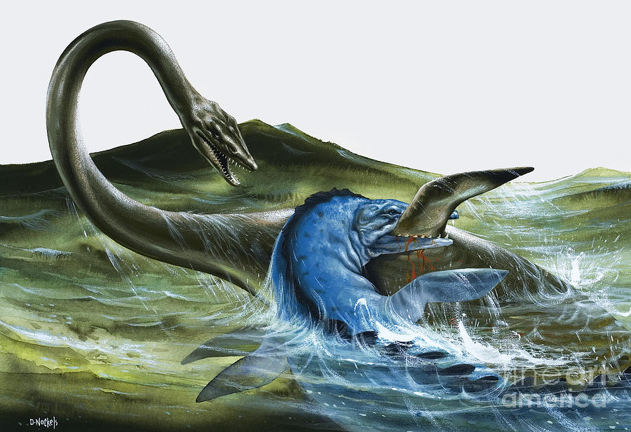 Prehistoric Creatures Painting by David Nockels