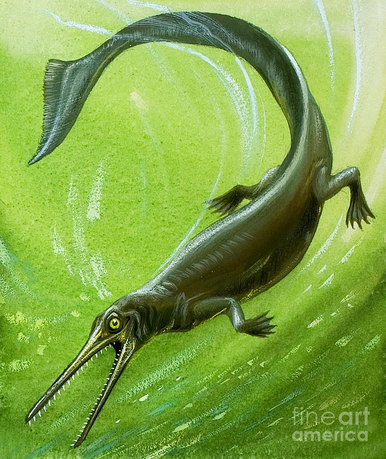 Prehistoric Painting - Prehistoric fish by David Nockels