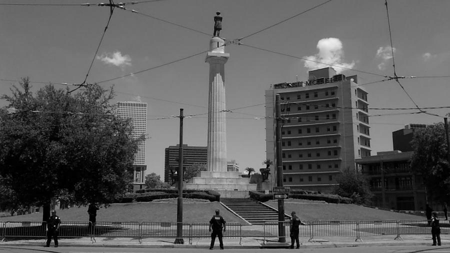 Prelude Of A Demonstration At The General Robert E. Lee Mounment In New Orleans, Louisiana Photograph