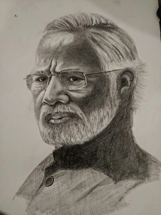 PM Narendra Modi of India Pencil Art – Exquisite Maestro