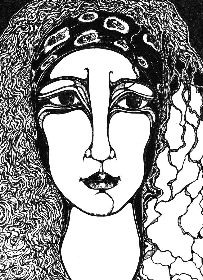 Black And White Drawing - Preoccupation by Rae Chichilnitsky