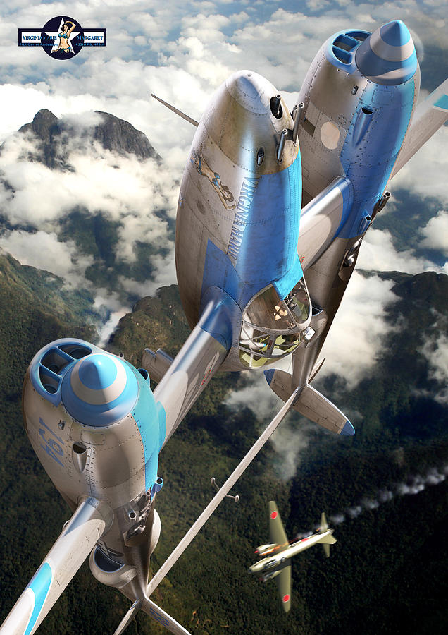P-38 Digital Art - Preparing for the next dive by Gino Marcomini P-38 Digital Art - Preparing for the next dive by Gino Marcomini