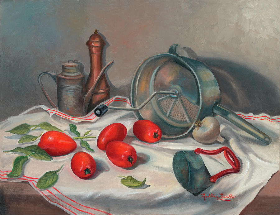 Preparing the Sauce Painting by Madeline Lovallo