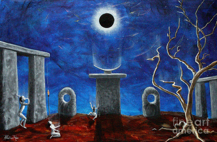 Mystical Moon Painting - Presence by Pauline Ross