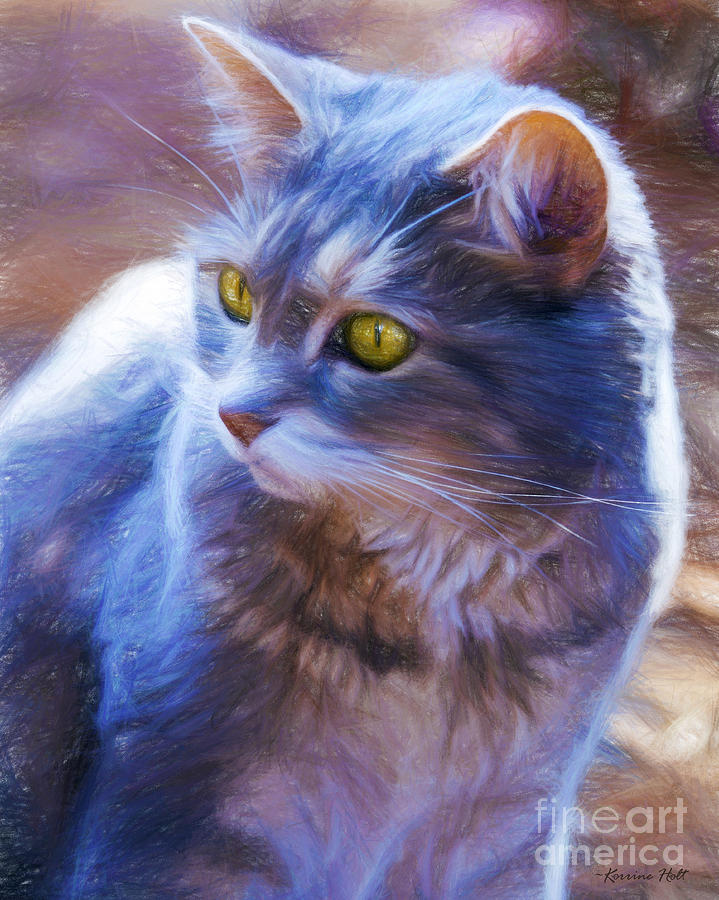Cat Digital Art - Present by Korrine Holt