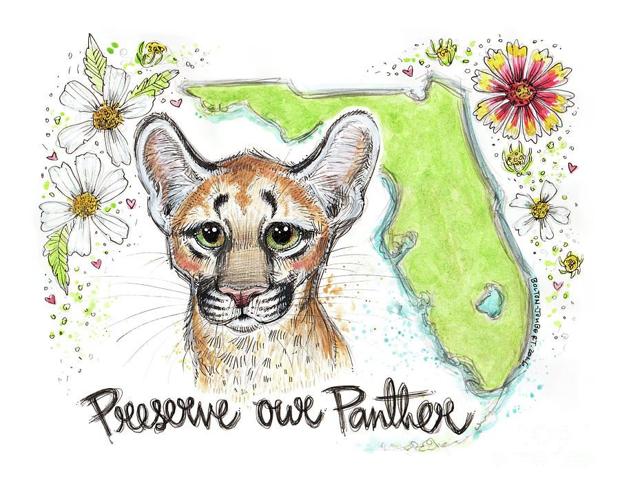 Wildlife Mixed Media - Preserve our Panther by Maria Bolton-Joubert