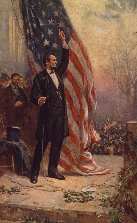 Abraham Lincoln Painting - President Abraham Lincoln Giving A Speech by Jean Leon Gerome Ferris