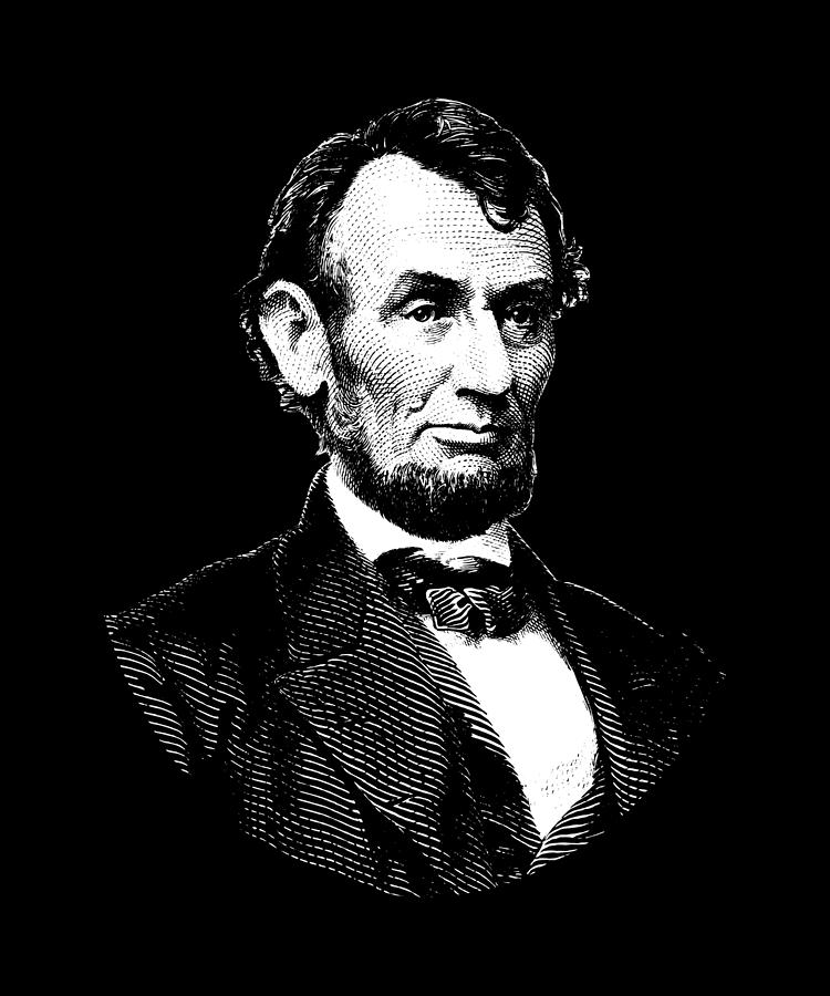 President Abraham Lincoln Graphic - Black And White Digital Art