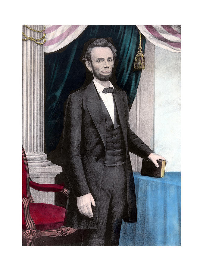 Abraham Lincoln Painting - President Abraham Lincoln In Color by War Is Hell Store